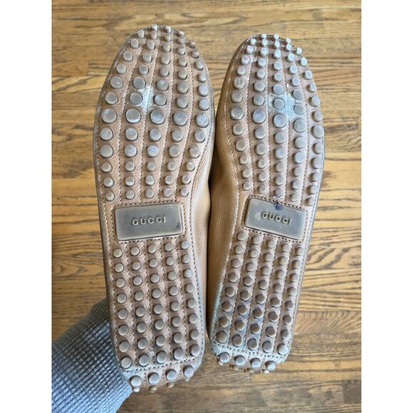 Vintage  GUCCI Tan Leather Tie Up Moccasin Loafers Italy Shoes  Mens Size 10.5 main image 9